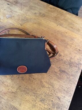 Dooney & Bourke Black Crossbody with Brown Leather Trim